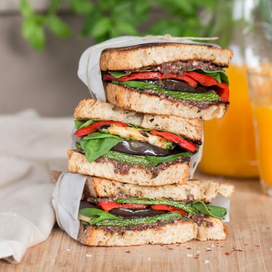 Mediterranean vegan sandwich