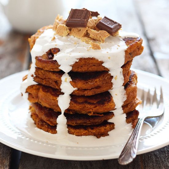 Pumpkin S’mores Pancakes