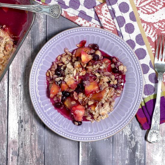 Peach and Blueberry Crumble