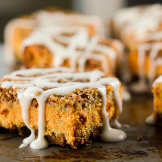 Pumpkin Pecan Cheesecake Bars