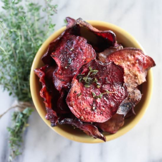 Oregano Olive Oil Beet Chips