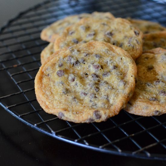 Thin and Chewy Chocolate Chip Cookies