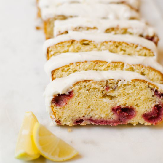 Lemon Raspberry Vanilla Pound Cake