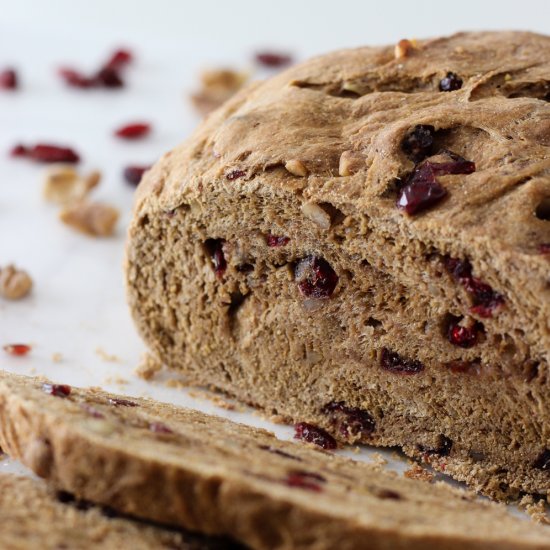 Vegan Cranberry Walnut Bread