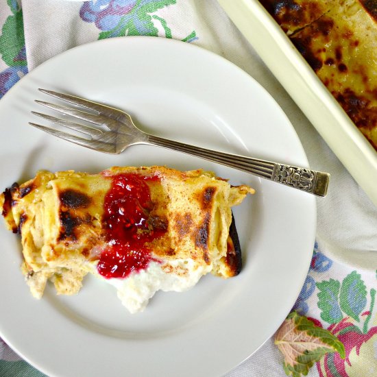 Easy Cheese Blintz Casserole