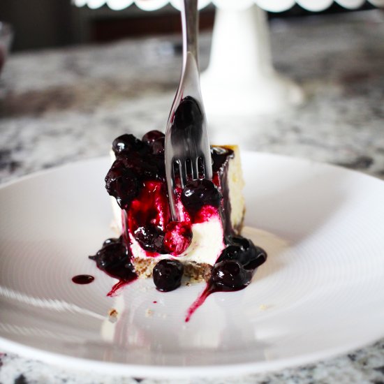 Cheesecake with Blueberry Topping