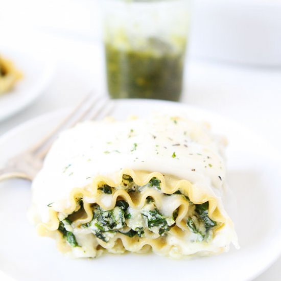 Pesto Lasagna Roll Ups