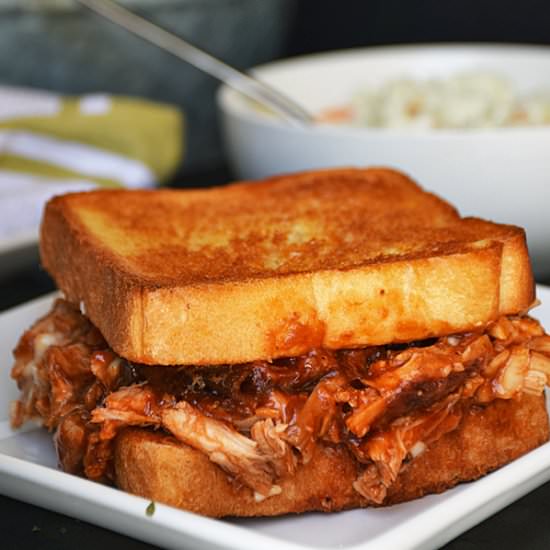 Barbecued Chicken on Garlic Toast