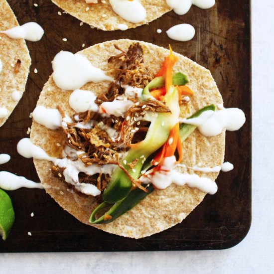 Slow Cooker Sesame Beef Tacos