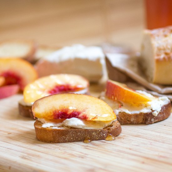 Peaches with Brillat Savarin