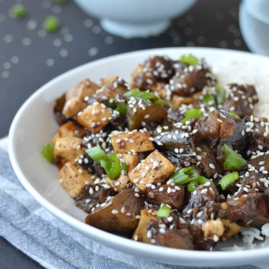 Eggplant Teriyaki Stir Fry with Tofu