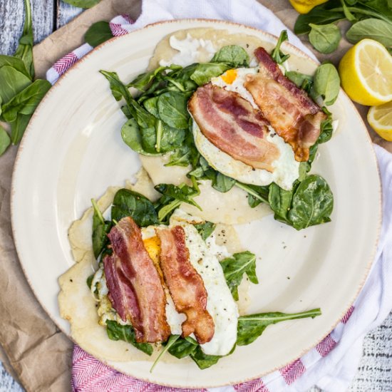 Egg, Bacon & Arugula Flatbreads, GF