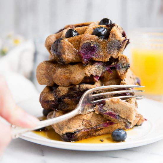 Paleo Almond Butter Berry Waffles