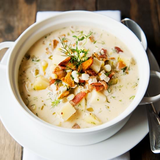 Chanterelle Bacon Corn Chowder