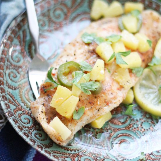 Pineapple & Jalapeño Baked Tilapia