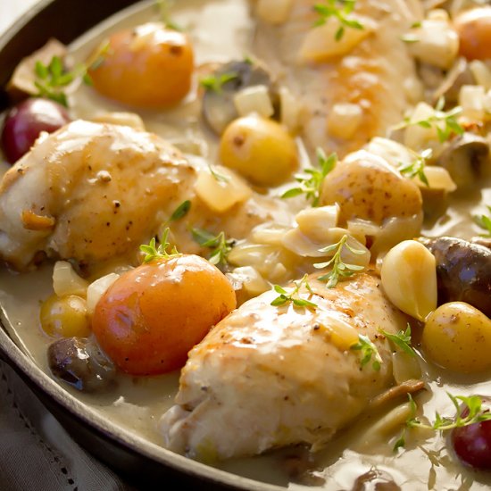 Chicken Breast in Creamy Wine Sauce