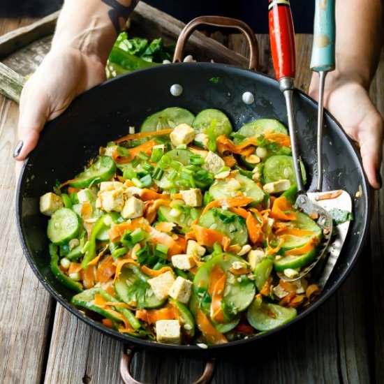 Spicy Cucumber Salad w Tofu