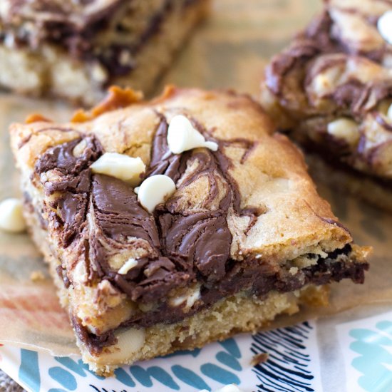 Nutella White Chocolate Cookie Bars