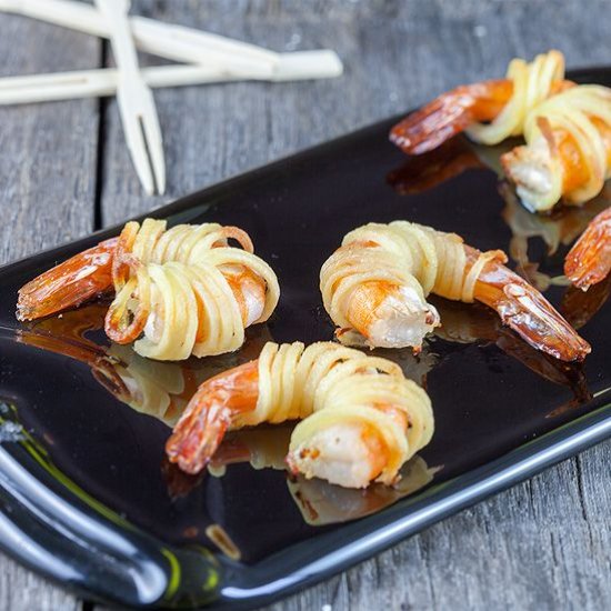 Scampi and Spiralized Potato