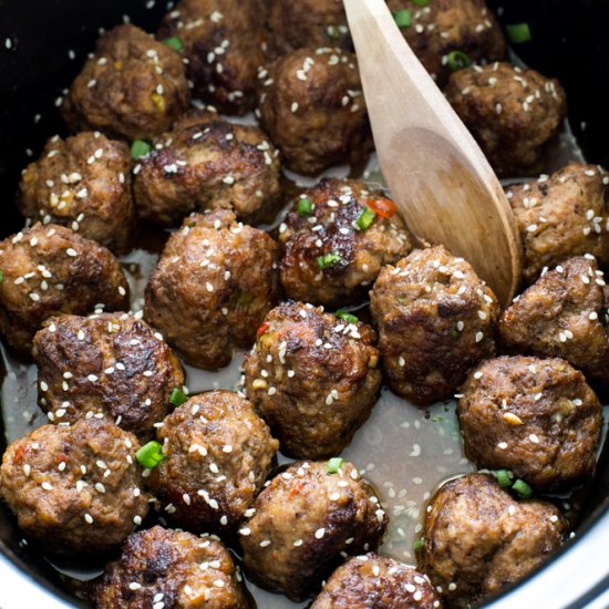 Slow Cooker Asian Sesame Meatballs