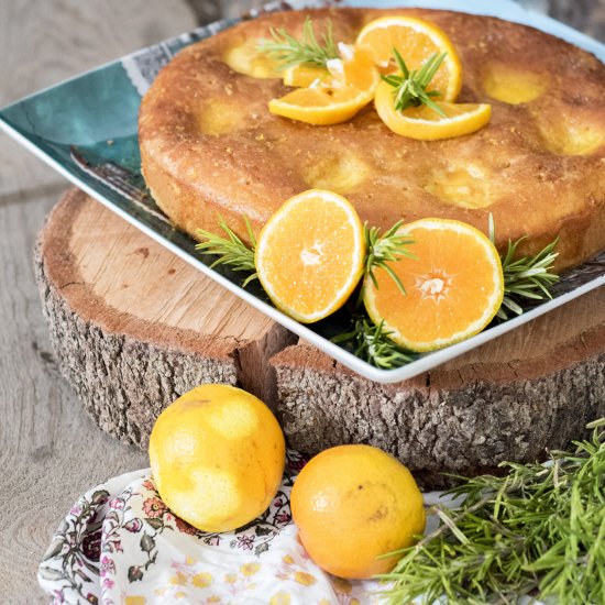 Nectarine Cake with Orange Syrup