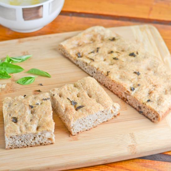 Whole Wheat Basil Focaccia Bread