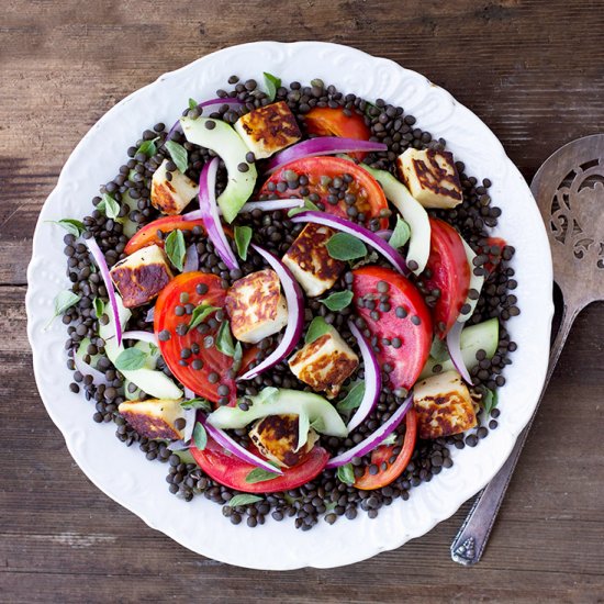 Black Lentil Greek Salad