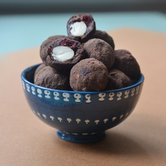 Raw Macadamia Cherry Truffles