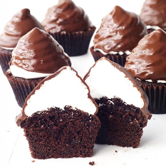 Chocolate High Hat Cupcakes