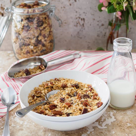 Maple Pecan Granola with Dates