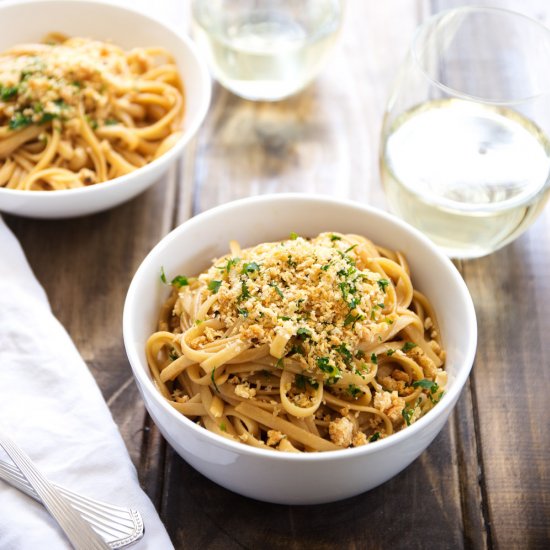 Vegemite Linguine with Pangrattato