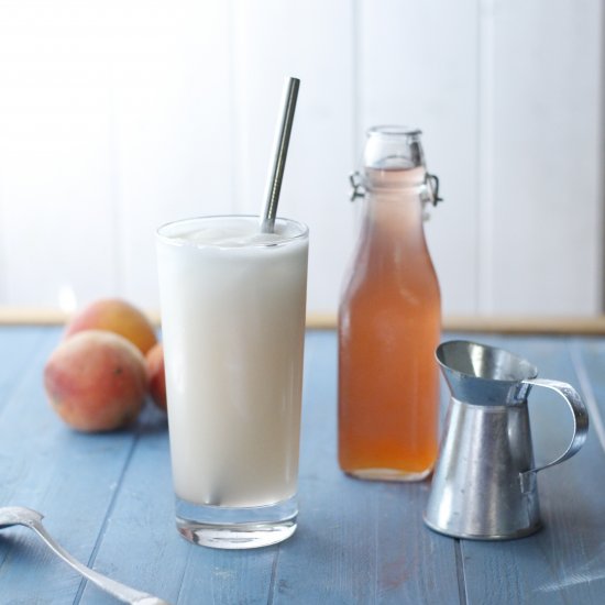 Homemade Fresh Peaches and Cream Soda