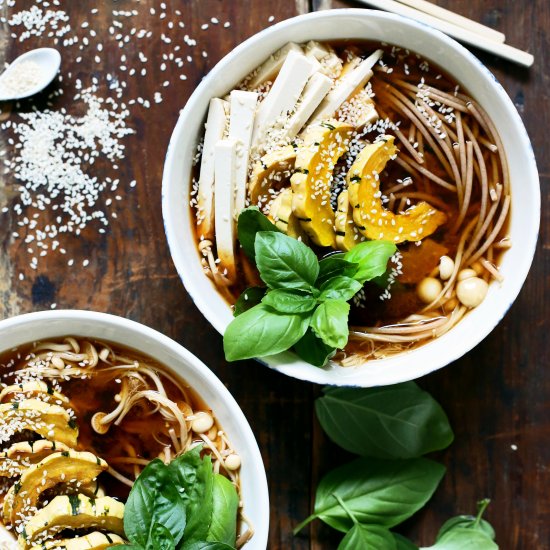 Vegan Pho with Delicata Squash