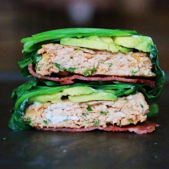 Paleo Bacon Ranch Burger Wraps