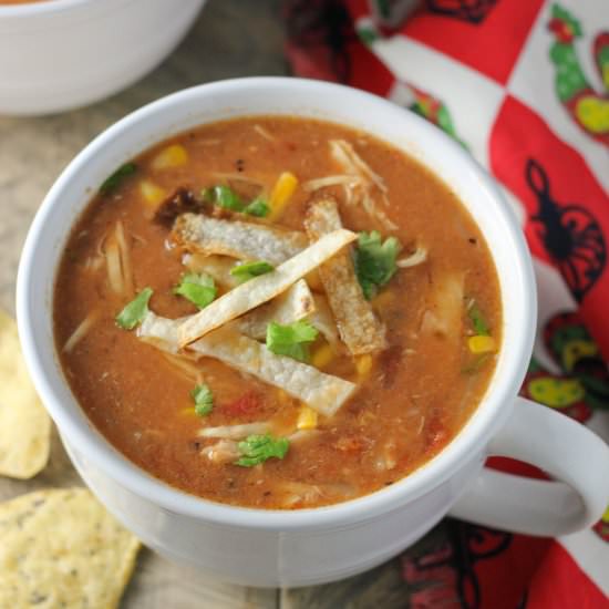 Light Creamy Chicken Tortilla Soup