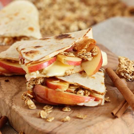 Caramel Apple and Brie Quesadilla