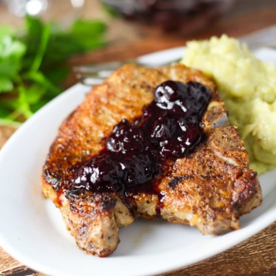 Pork Chops with Cherry Sauce