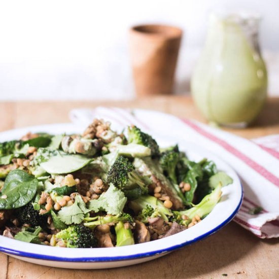 Roasted tempeh veggie bowl