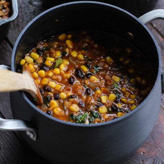 Black Bean Lentil Soup