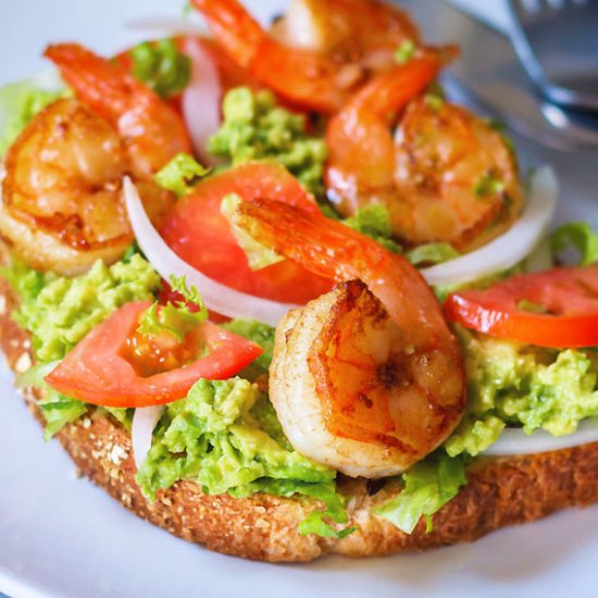 Grilled Shrimp Avocado Toast