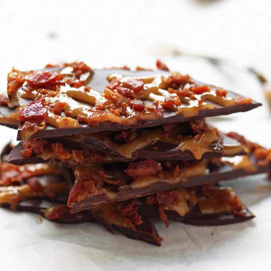 Salted Caramel Bacon Chocolate Bark