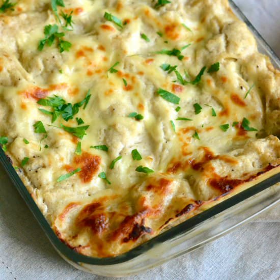 Skinny Chicken Alfredo Lasagna