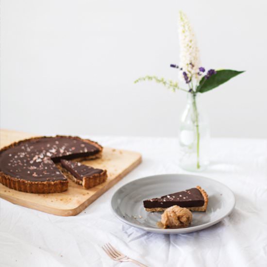 Vegan & GF Salted Chocolate Tart