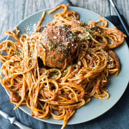 Crockpot Spaghetti and Meatballs