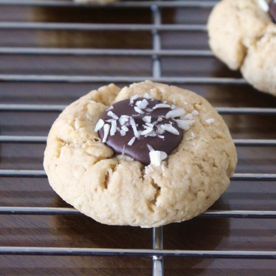 coconut almond choco thumbprints