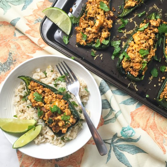 Sofritas Stuffed Poblanos