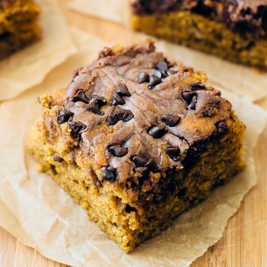 Chocolate-Swirl Pumpkin Bars