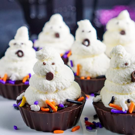 Ghost Chocolate Cream Pie Bites