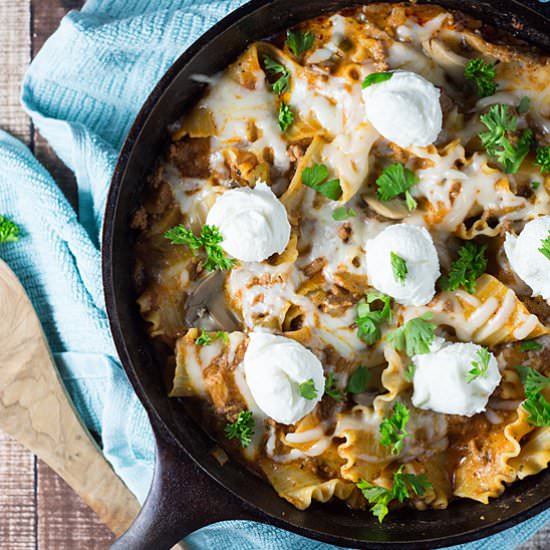 Easy One Skillet Stovetop Lasagna