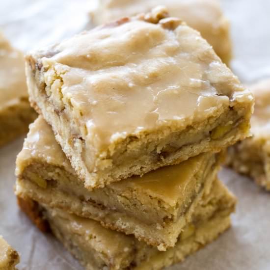 Maple Glazed Apple Blondies